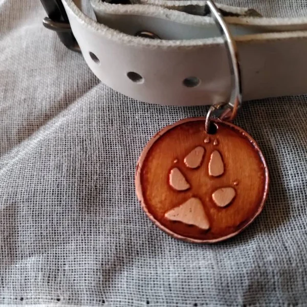 Argos Copper Paw Print Pendant by SwissFox Shop